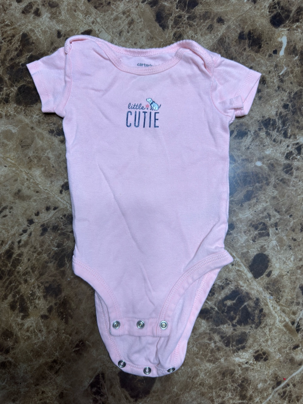 Carter's Light Pink "Little Cutie" Baby One-Piece Bodysuit